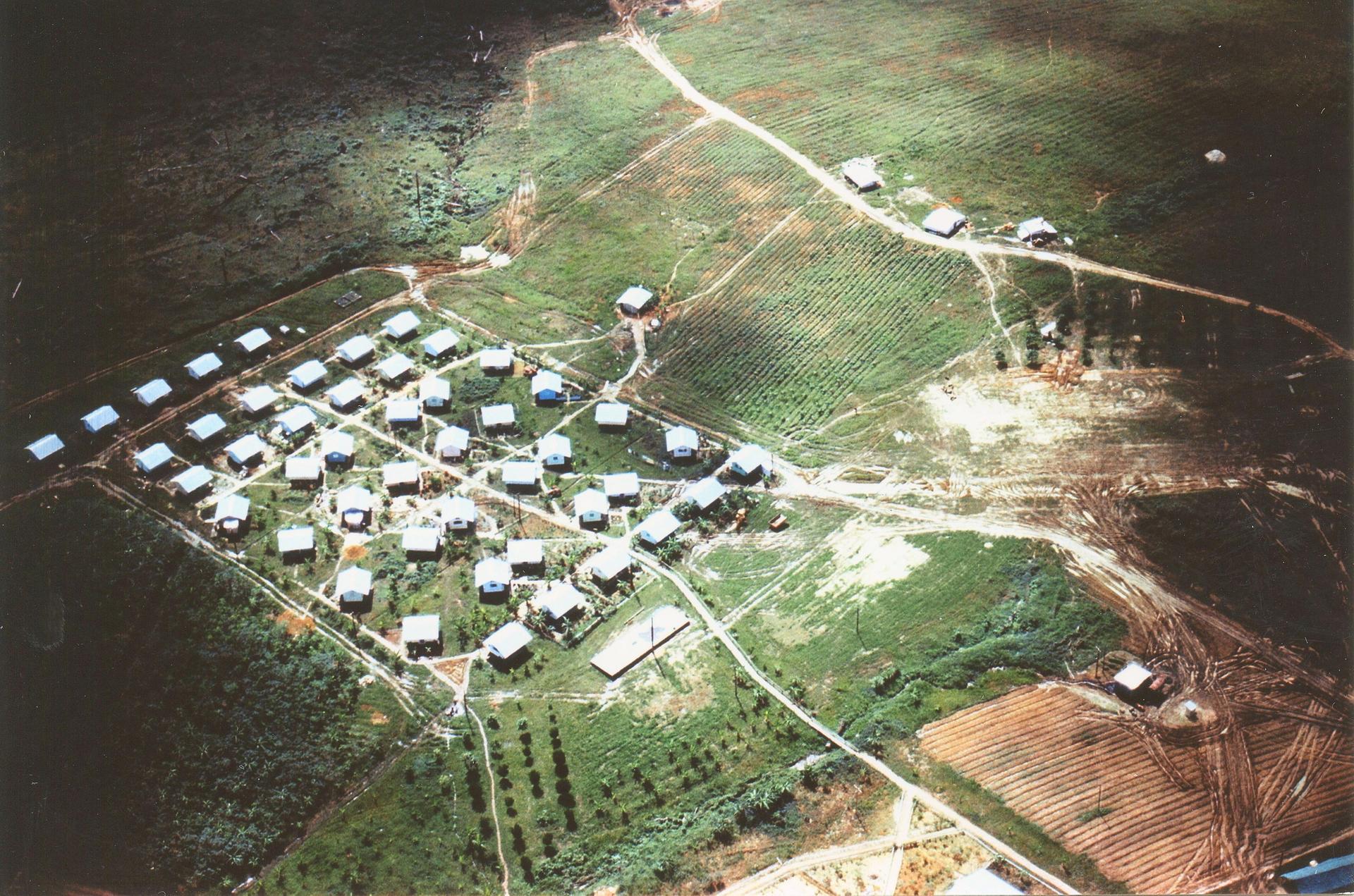 Aerial view of Jonestown