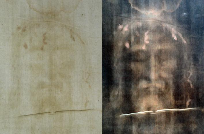 positive and negative Shroud of Turin (detail)