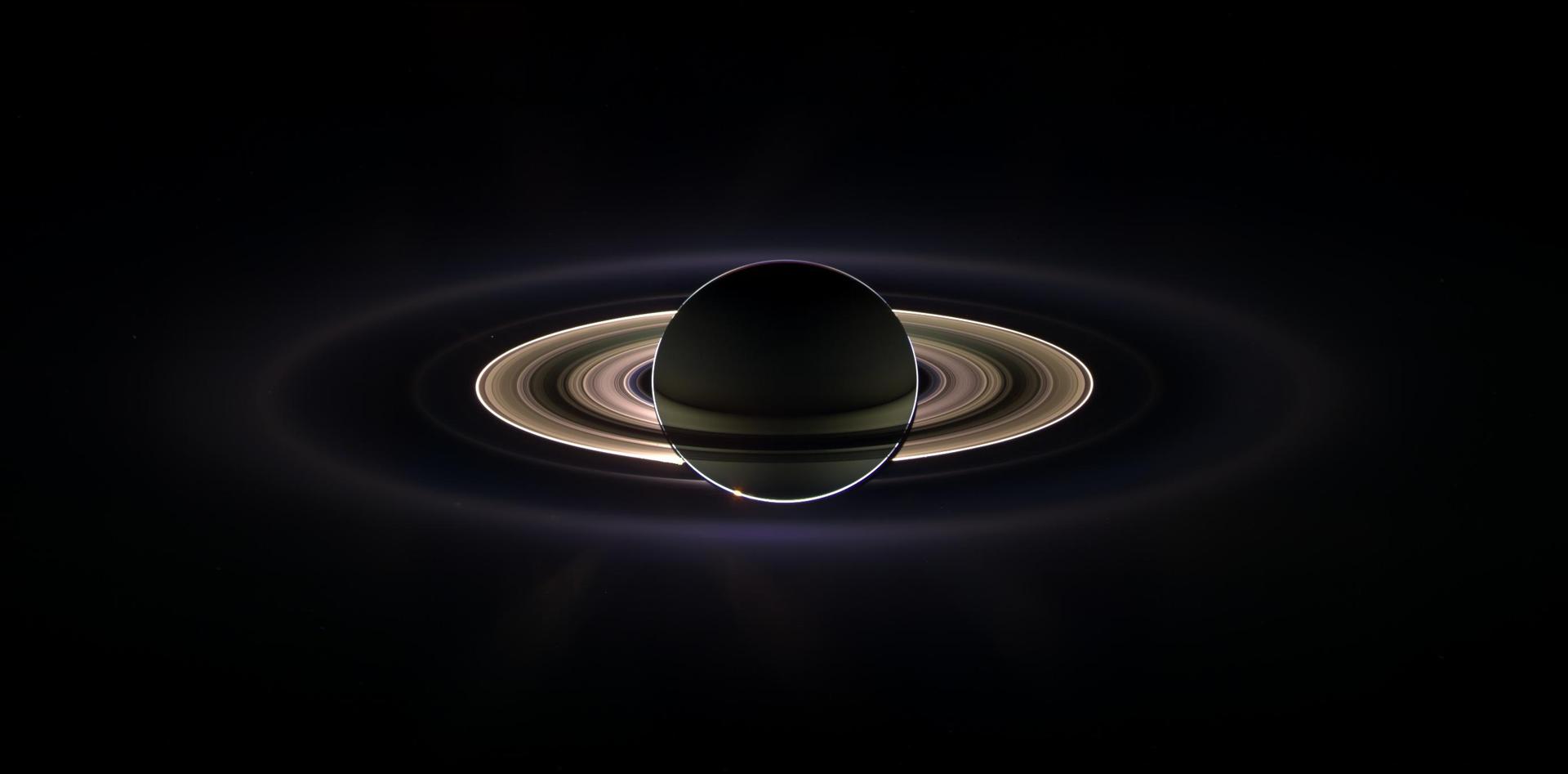 Saturn backlit