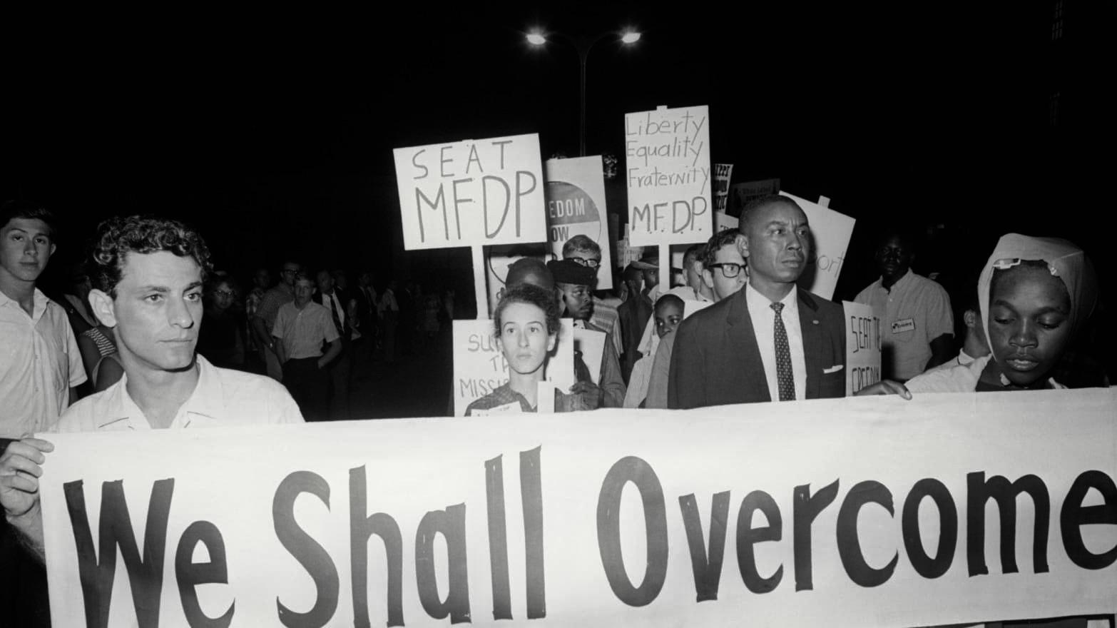 Civil Rights proterters Bob Moses We Shall Overcome